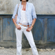 ines de la fressange white jeans